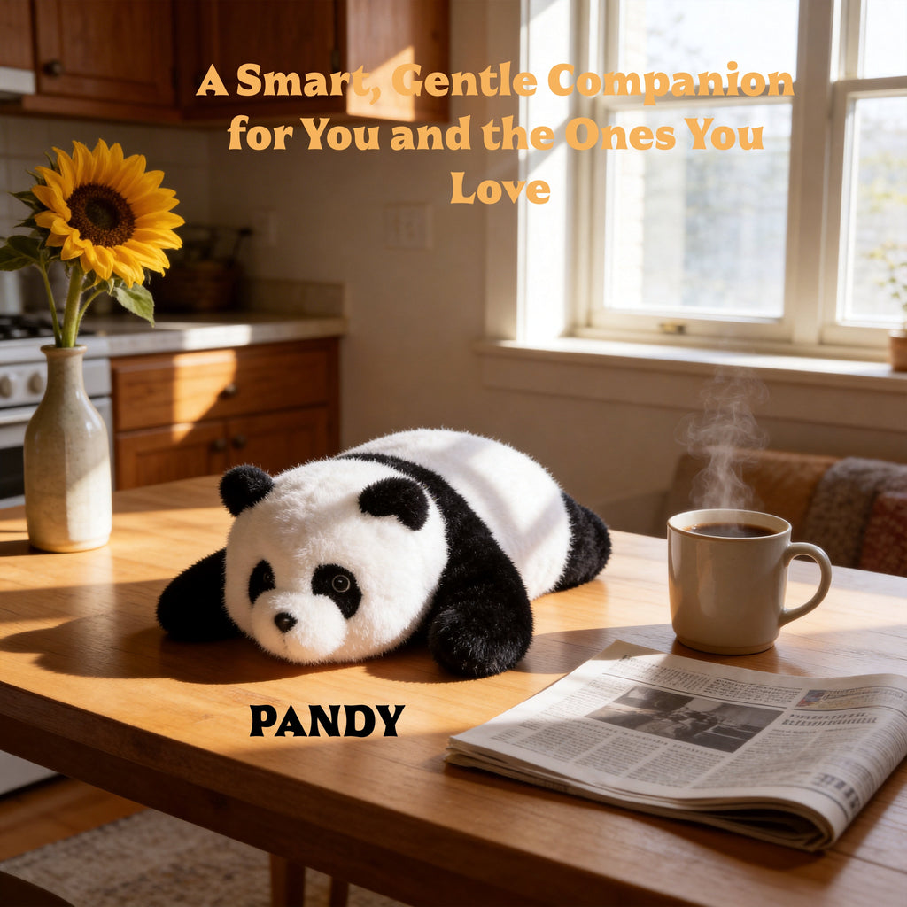 AI Companion Plush Toy Panda Bear – Smart Interactive Panda, Emotional Support Plush, Cute Virtual Pet for Work & Home