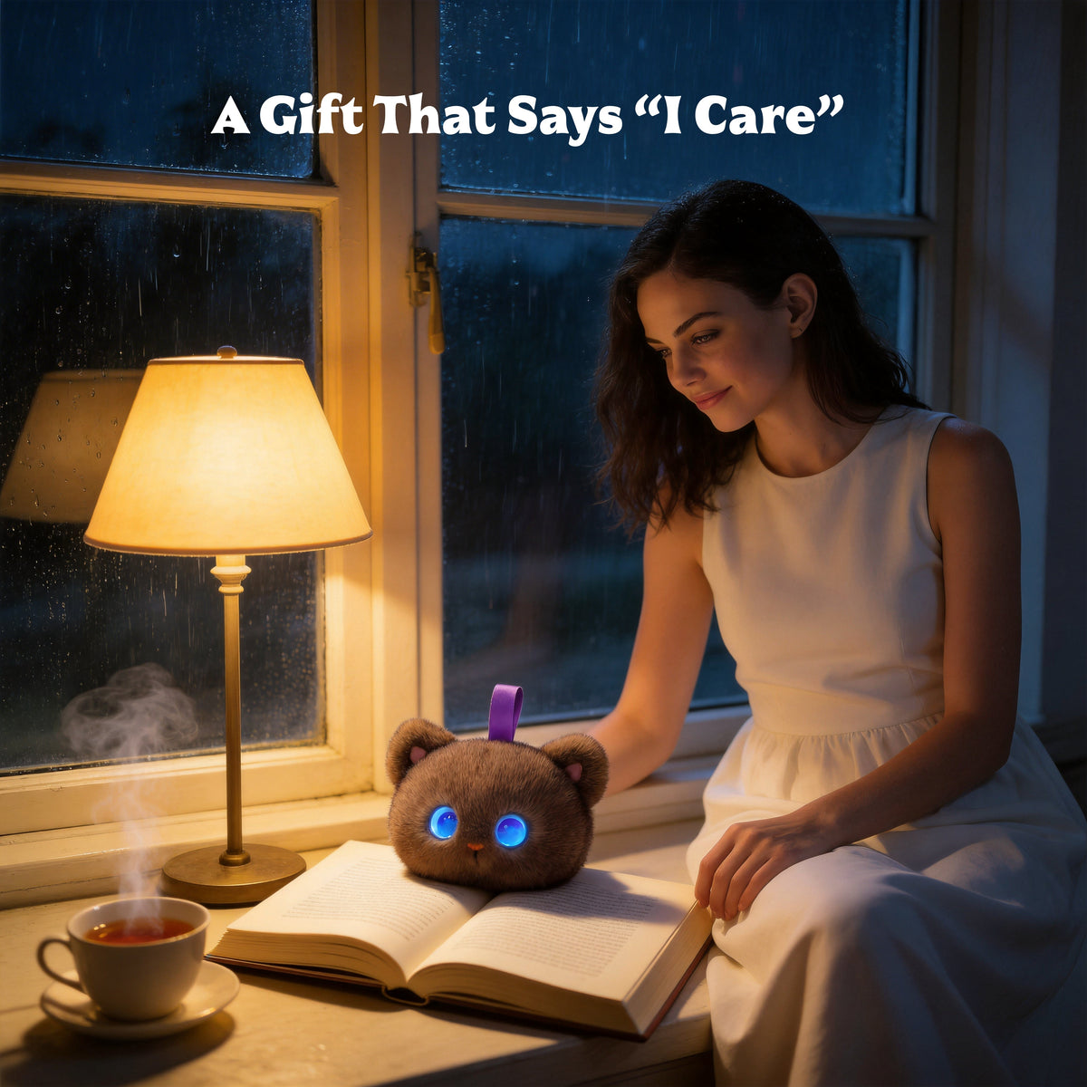 AI Companion Plush Toy Cat – Smart Interactive AI Cat, Emotional Support Plush, Cute Virtual Pet for Work & Home