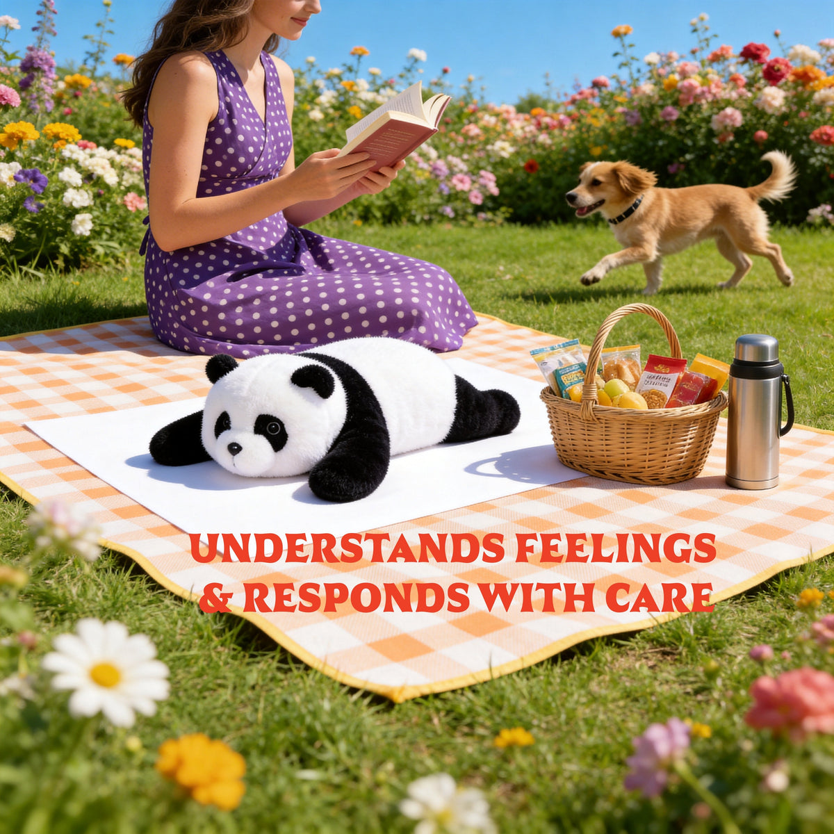 AI Companion Plush Toy Panda Bear – Smart Interactive Panda, Emotional Support Plush, Cute Virtual Pet for Work & Home