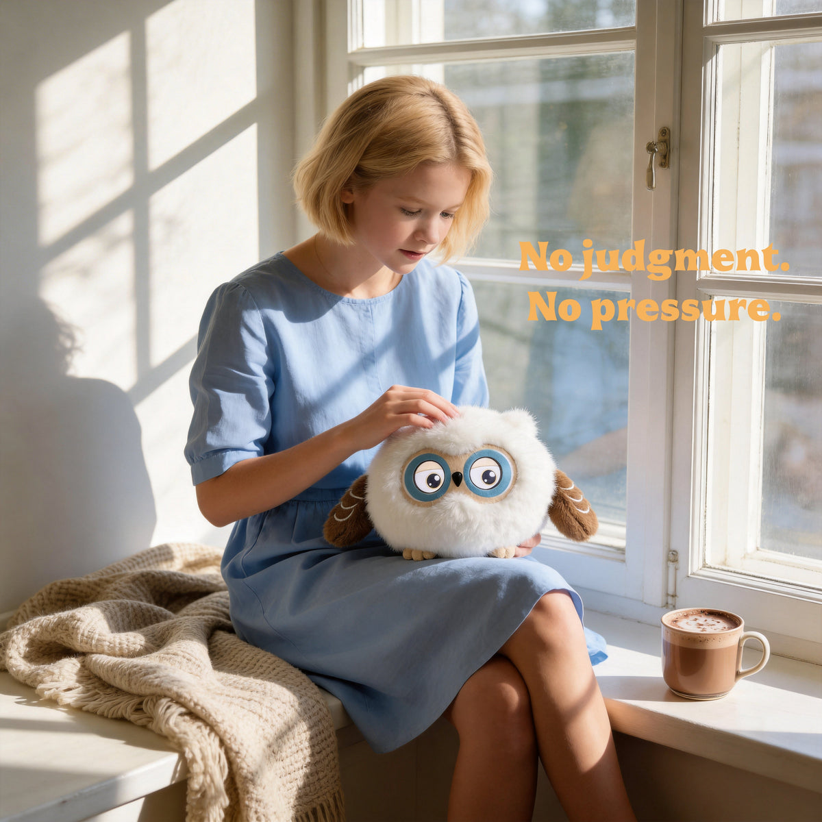 AI Companion Plush Owl – Smart Interactive AI Owl, Emotional Support Plush, Cute Virtual Pet for Work & Home