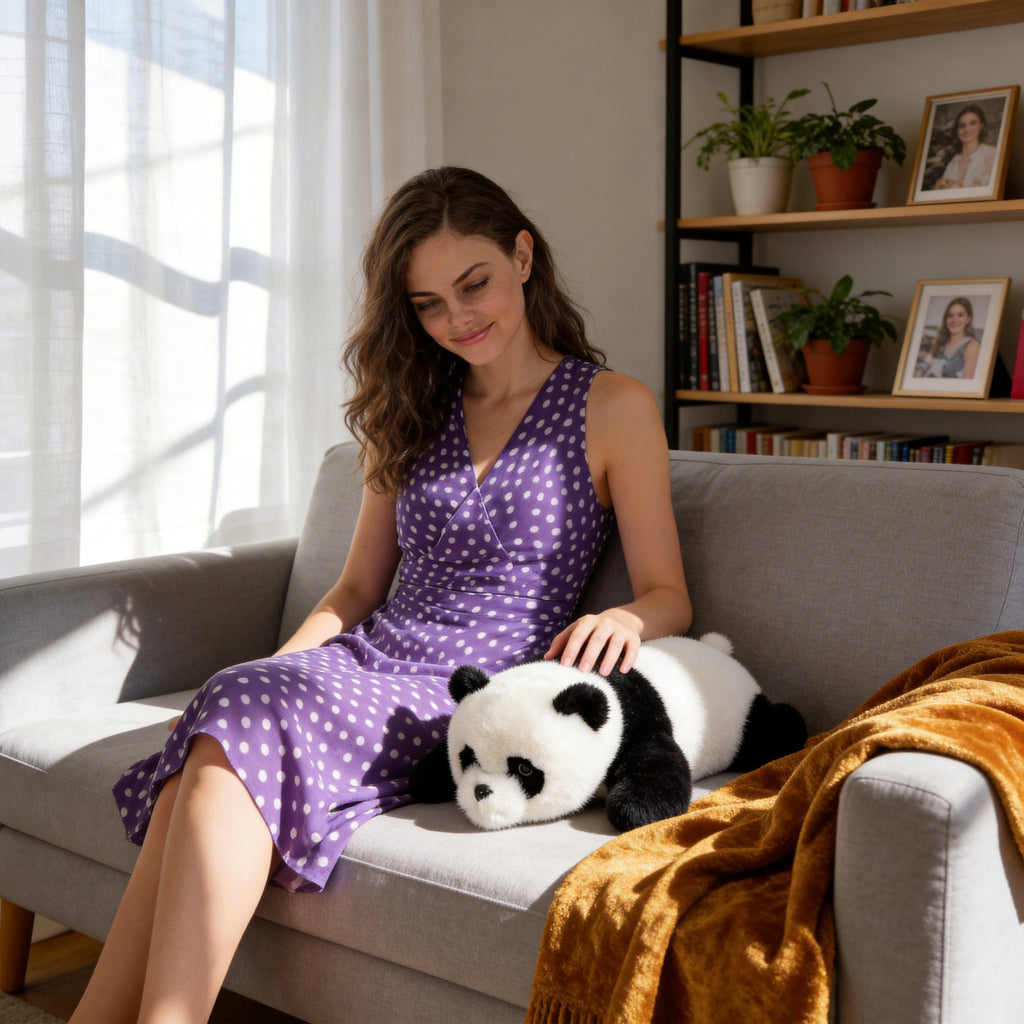 AI Companion Plush Toy Panda Bear – Smart Interactive Panda, Emotional Support Plush, Cute Virtual Pet for Work & Home