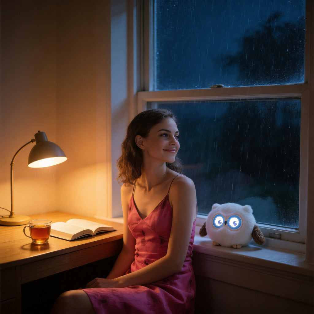 AI Companion Plush Owl – Smart Interactive AI Owl, Emotional Support Plush, Cute Virtual Pet for Work & Home