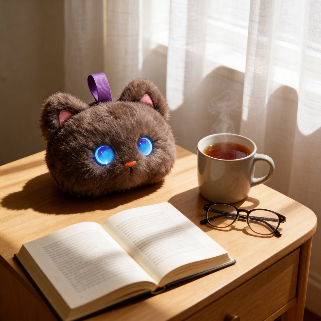 AI Companion Plush Toy Cat – Smart Interactive AI Cat, Emotional Support Plush, Cute Virtual Pet for Work & Home