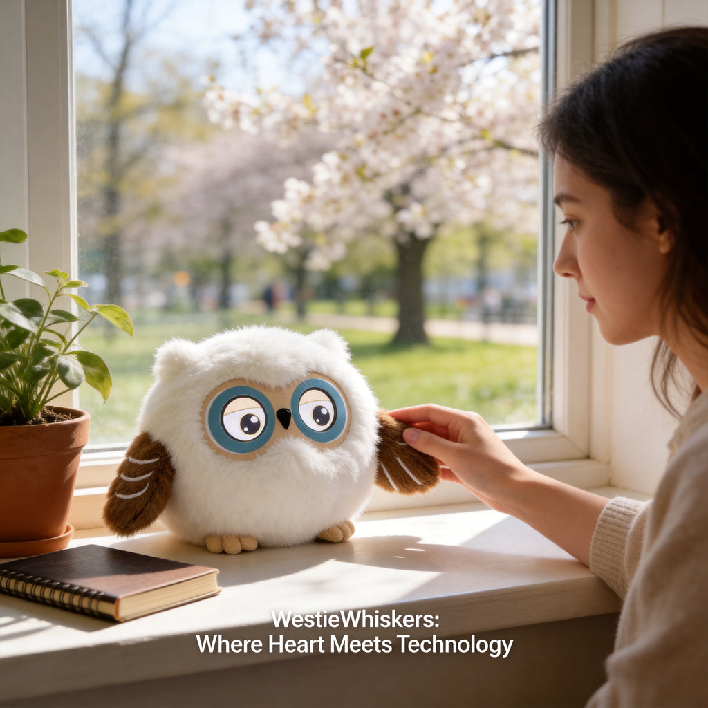 AI Companion Plush Owl – Smart Interactive AI Owl, Emotional Support Plush, Cute Virtual Pet for Work & Home