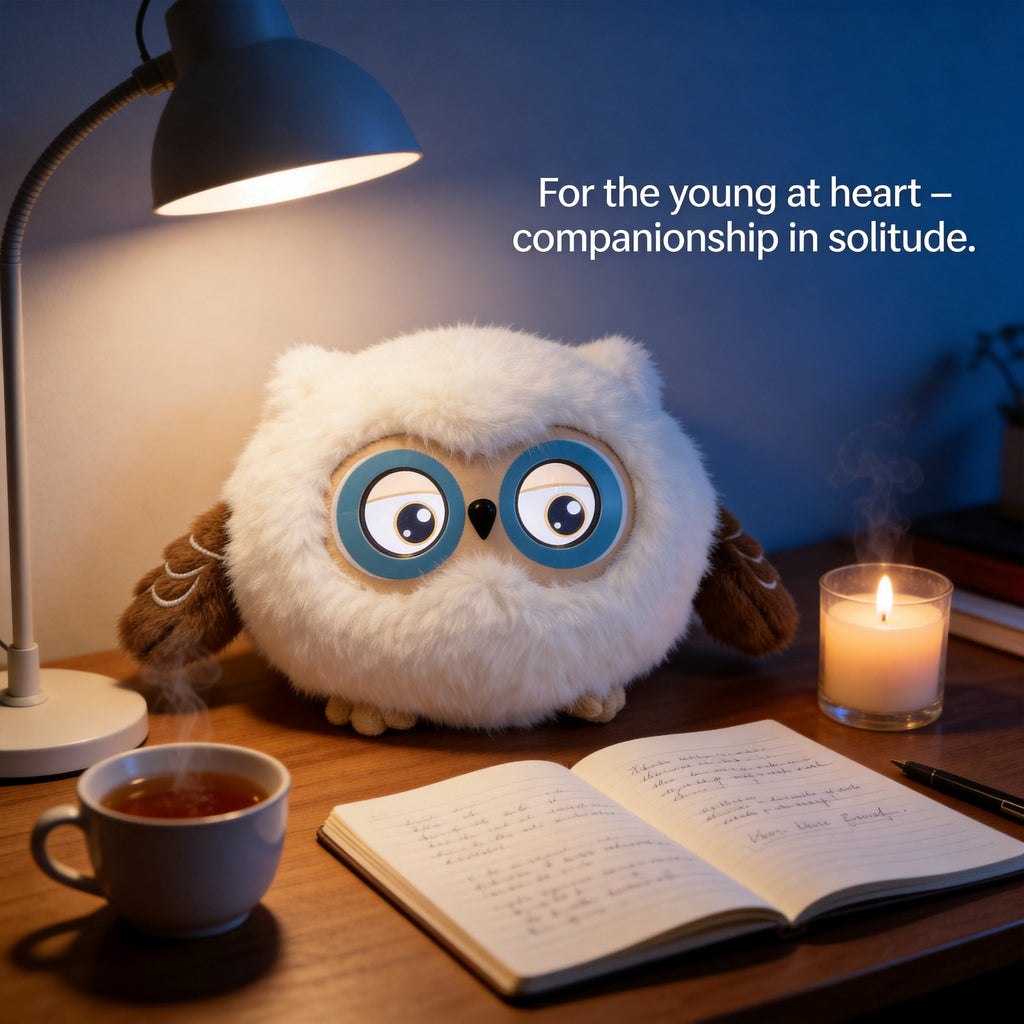 AI Companion Plush Owl – Smart Interactive AI Owl, Emotional Support Plush, Cute Virtual Pet for Work & Home