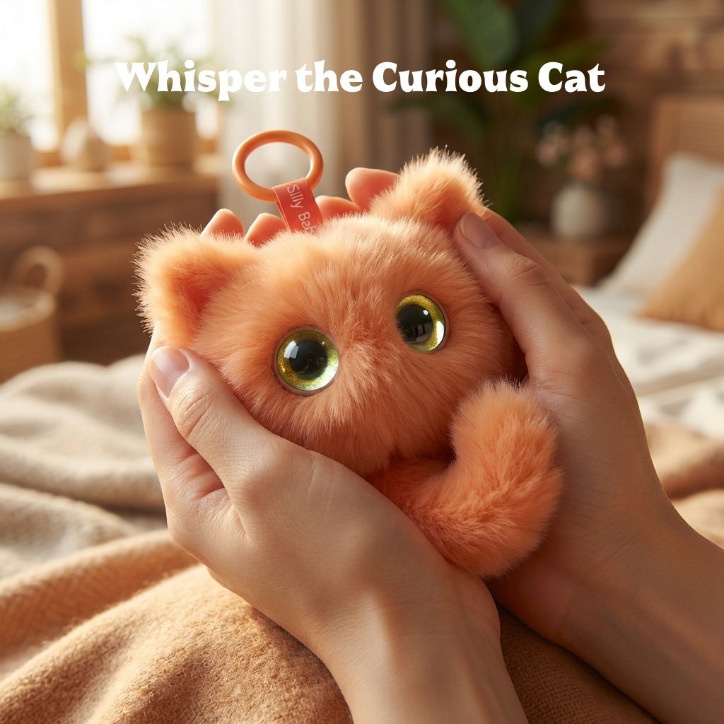 AI Companion Plush Toy Whisper the Curious Cat – Smart Interactive AI Cat, Emotional Support Plush, Cute Virtual Pet for Work & Home