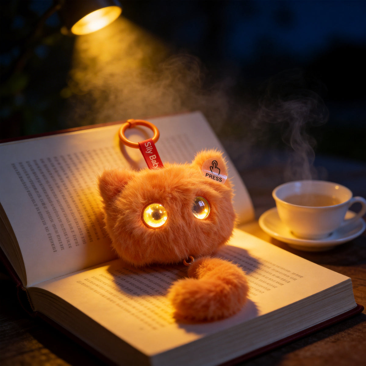 AI Companion Plush Toy Whisper the Curious Cat – Smart Interactive AI Cat, Emotional Support Plush, Cute Virtual Pet for Work & Home