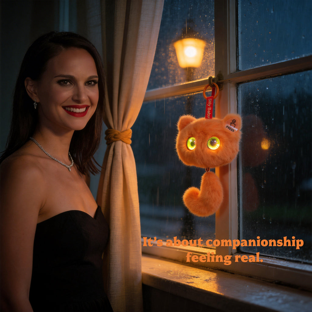 AI Companion Plush Toy Whisper the Curious Cat – Smart Interactive AI Cat, Emotional Support Plush, Cute Virtual Pet for Work & Home