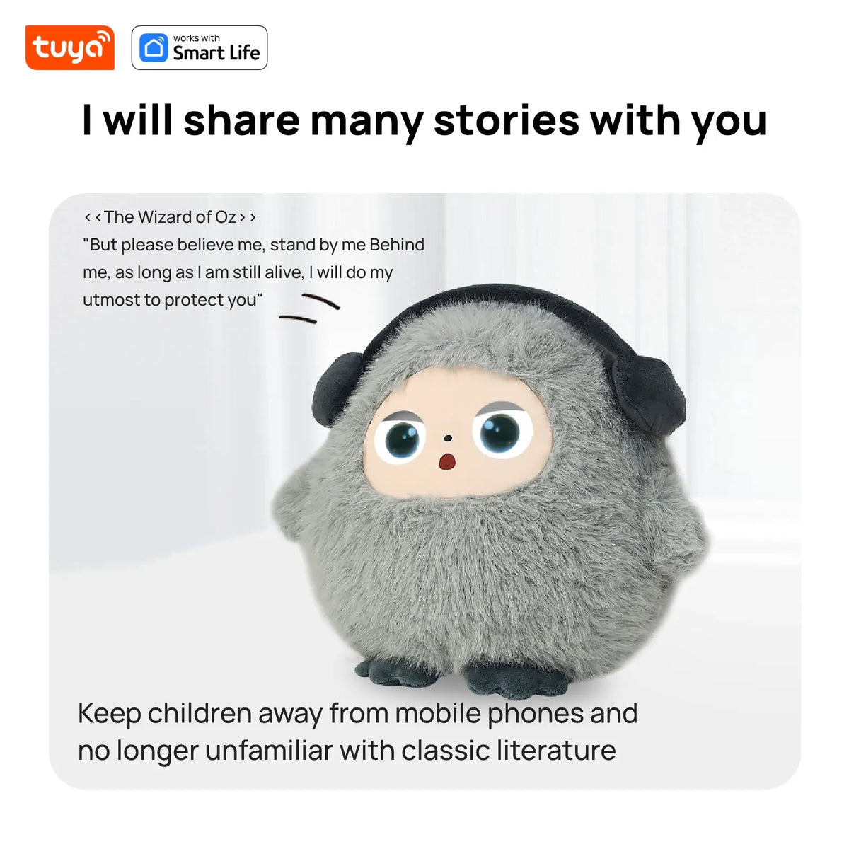 AI Smart Plush Toy – Interactive Voice Companion with LED Eyes & App Control