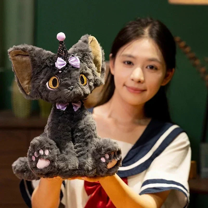 Spooky Black Cat Witch Plush Toys for Halloween Fun