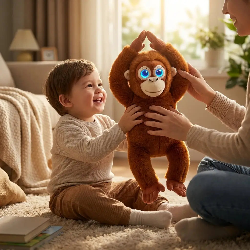 Peluche orang-outan interactive avec IA 40 cm